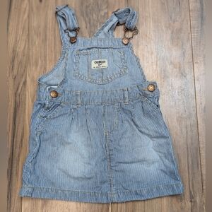 OshKosh B'gosh Blue Striped Kids Overalls Dress, 3T